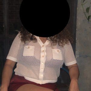 Mesh Knit Knitted Top